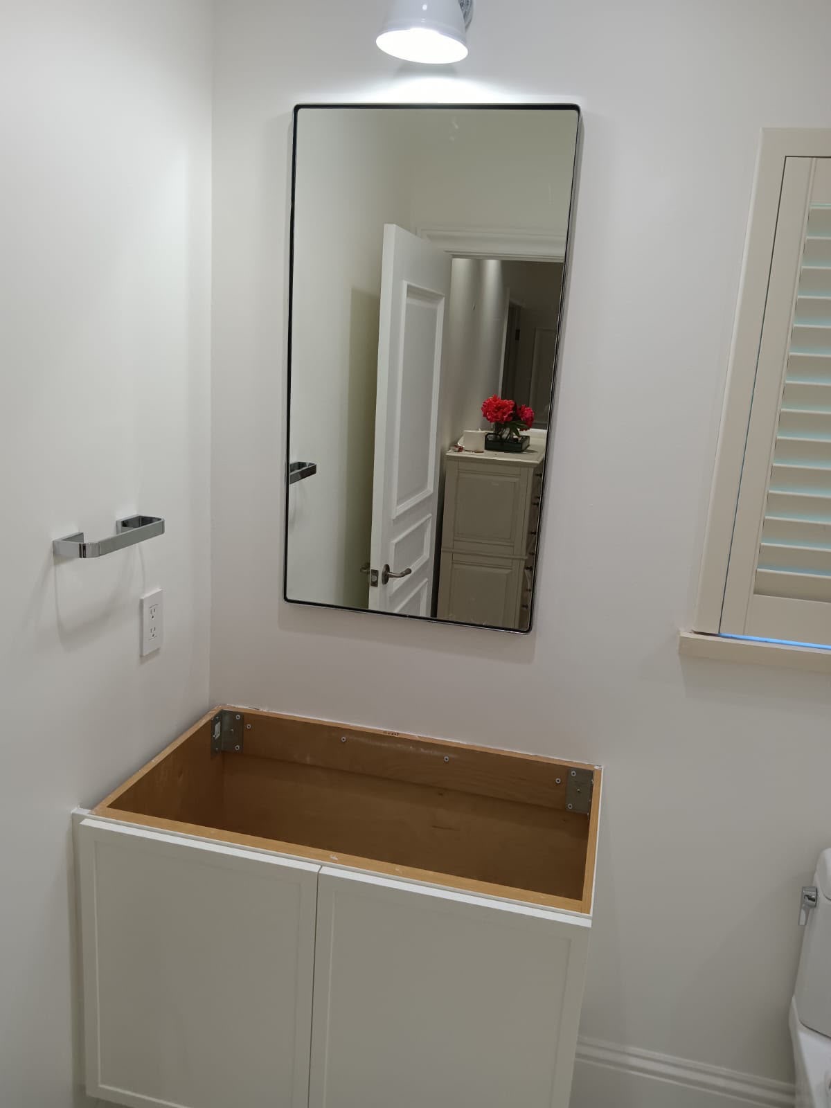 Vanity and Mirror — Installation Day
